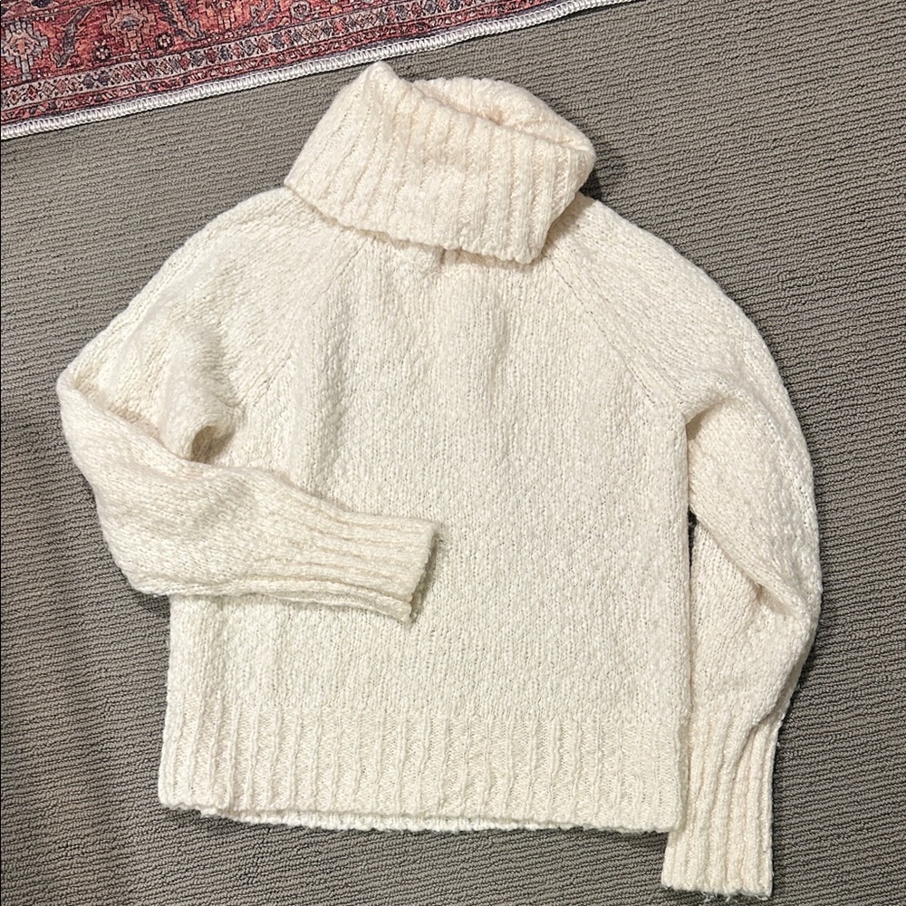 J. Crew Soft Cream Cable Knit Sweater